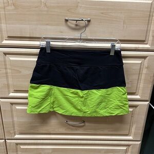 Women's Black and Green Skort